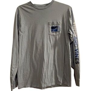 Vineyard Vines Men's Blue Graphic Pocket Tee Size S Long Sleeve